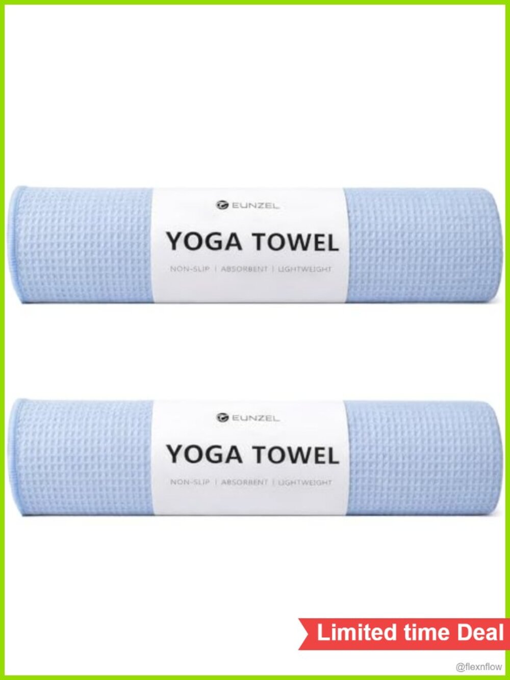 2 Pack Hot Yoga Towel Non-Slip Grippy Sweat Absorbent 72x24 Pilates
